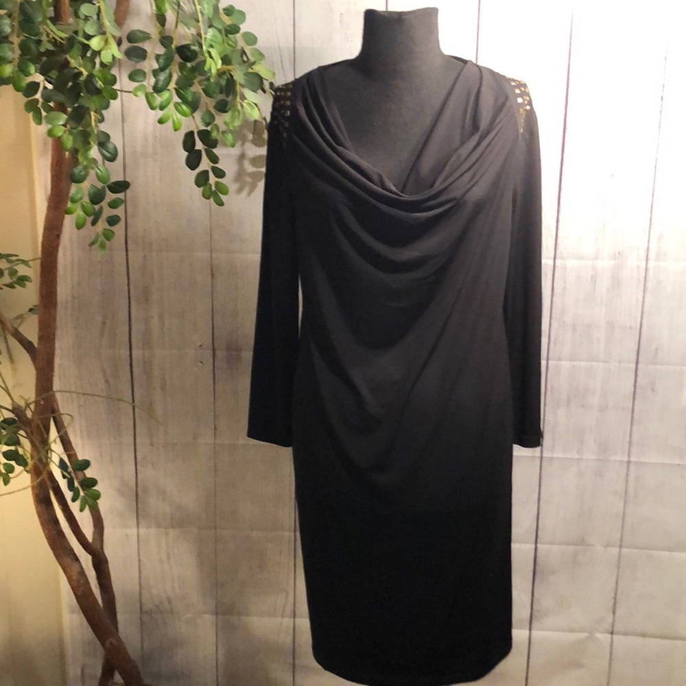 MICHAEL Michael Kors Black Cowl Neck Dress